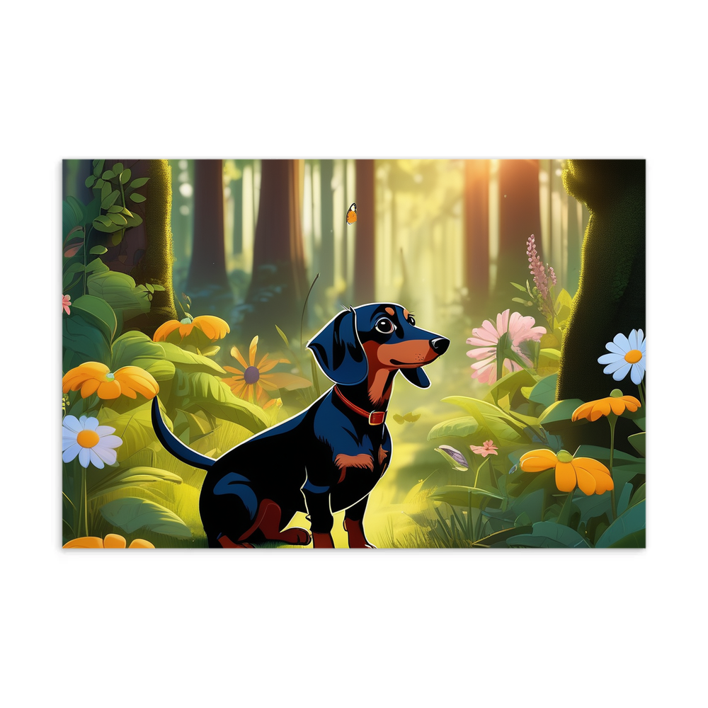 PugMug Custom Black Dachshund Postcard