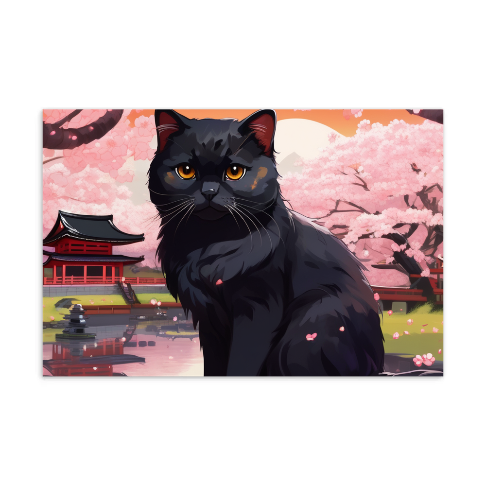 PugMug Custom Black Scottish Fold Cat Postcard