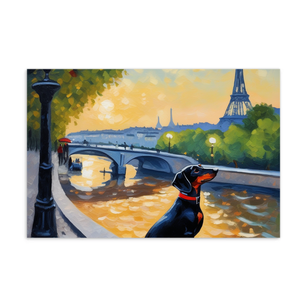 PugMug Custom Black Dachshund Postcard