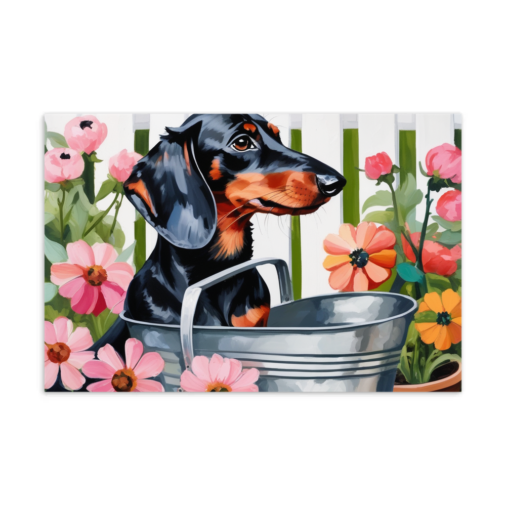 PugMug Custom Black Dachshund Postcard