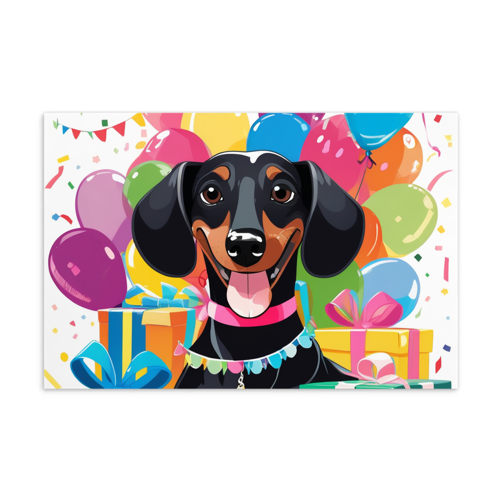 PugMug Custom Black Dachshund Postcard