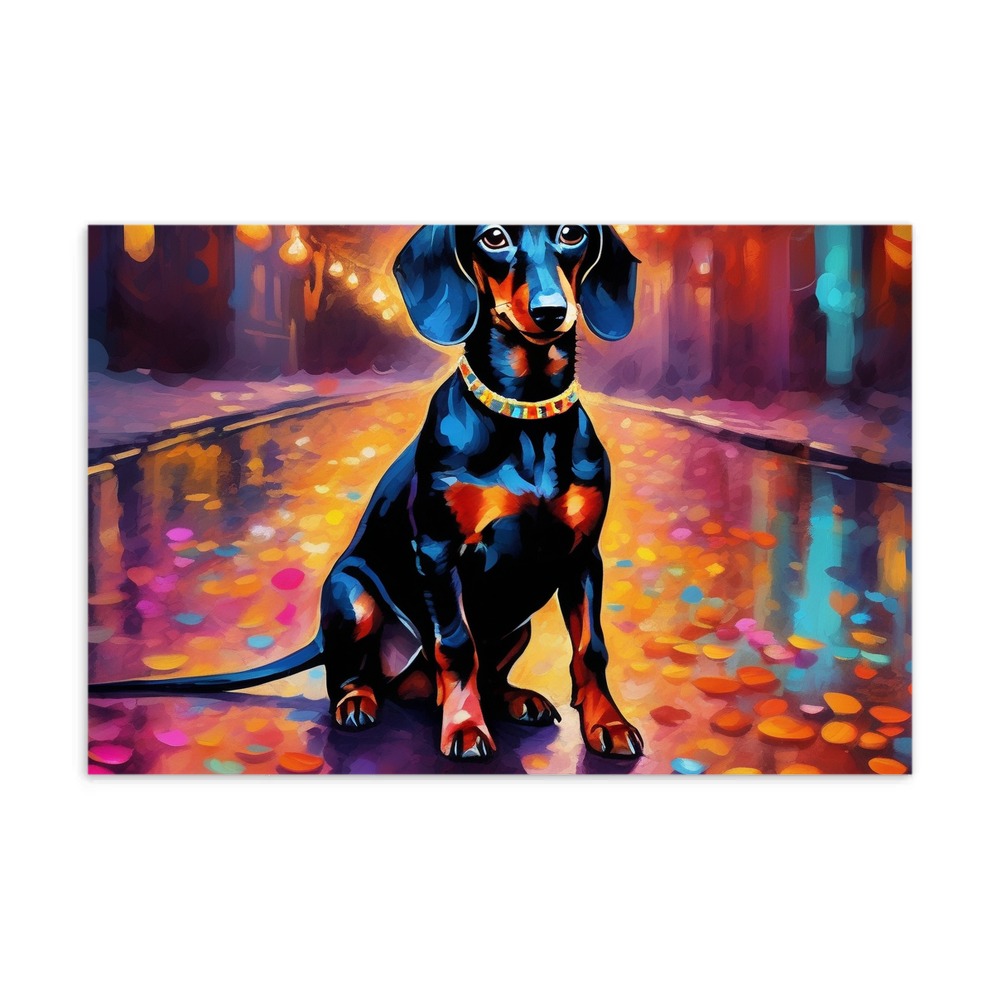 PugMug Custom Black Dachshund Postcard