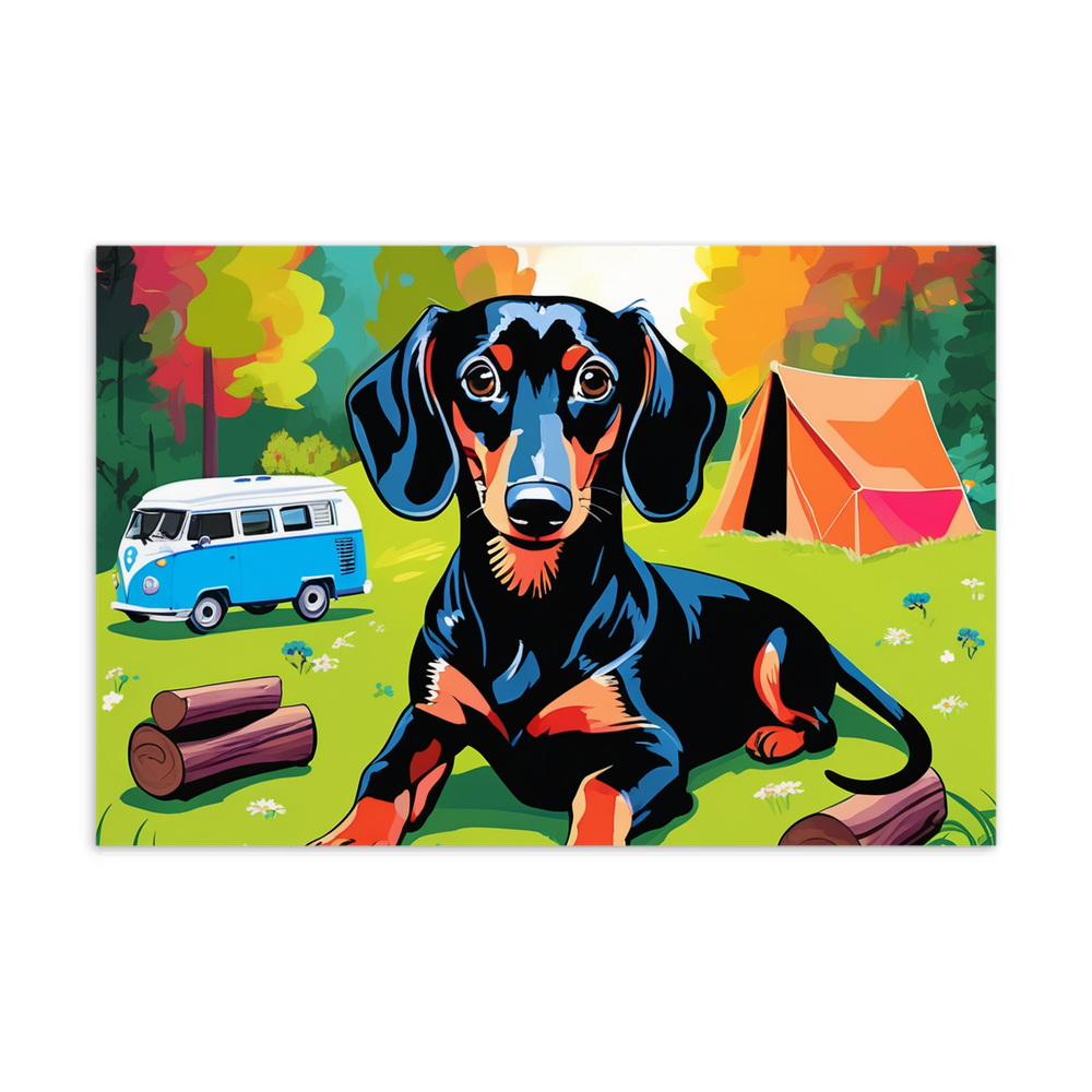 PugMug Custom Black Dachshund Postcard