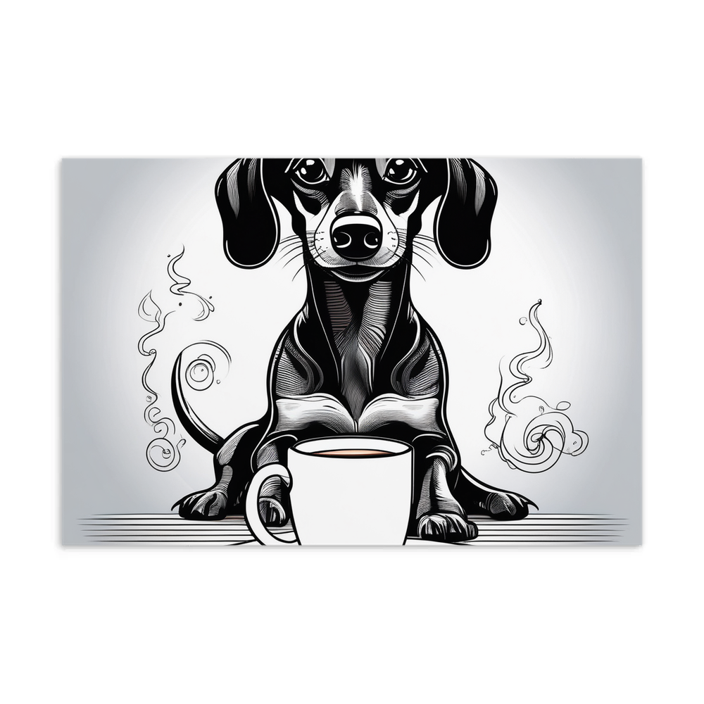 PugMug Custom Black Dachshund Postcard