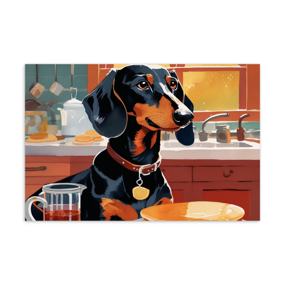 PugMug Custom Black Dachshund Postcard
