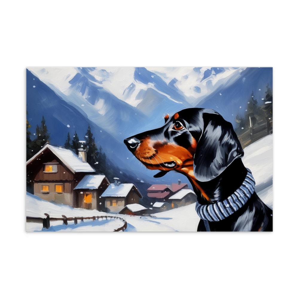 PugMug Custom Black Dachshund Postcard