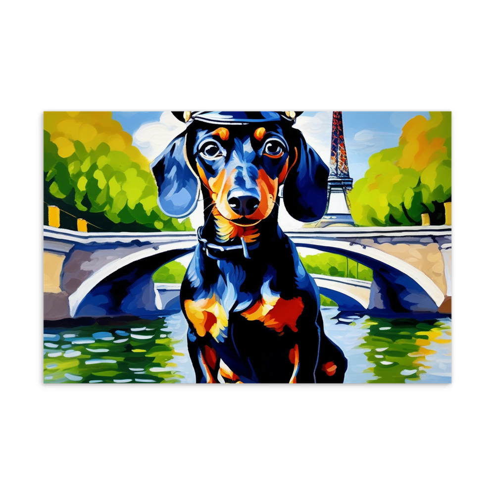 PugMug Custom Black Dachshund Postcard