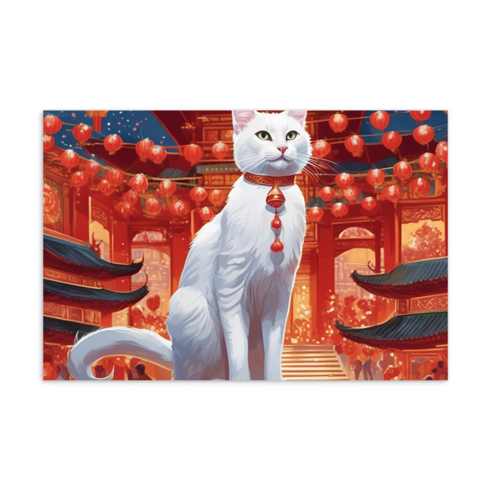 PugMug Custom White Companion Cat Postcard