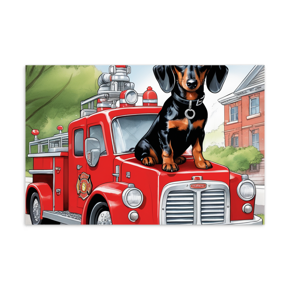 PugMug Custom Black Dachshund Postcard