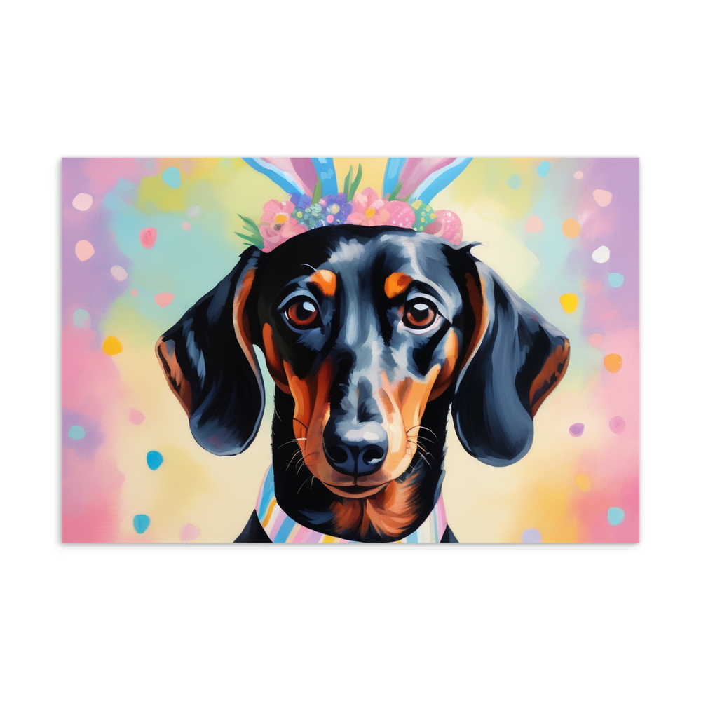 PugMug Custom Black Dachshund Postcard