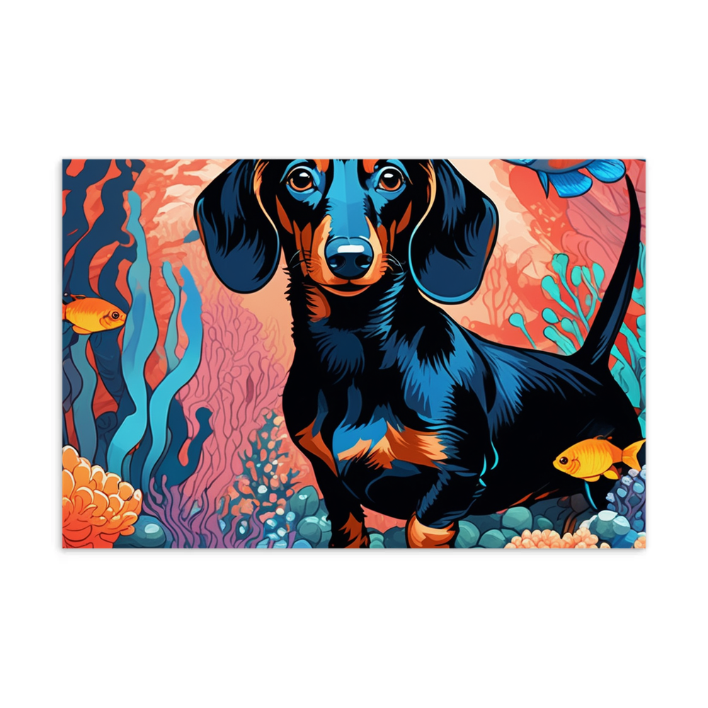 PugMug Custom Black Dachshund Postcard