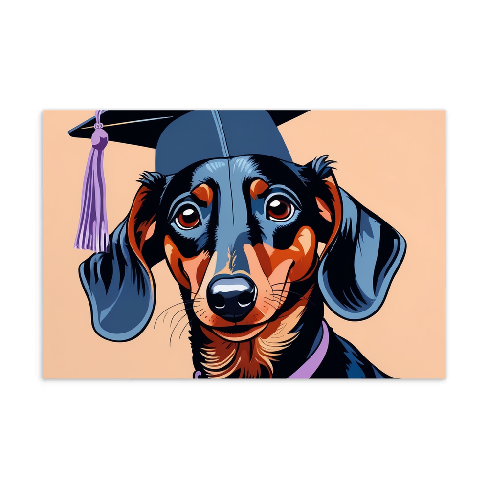 PugMug Custom Black Dachshund Postcard