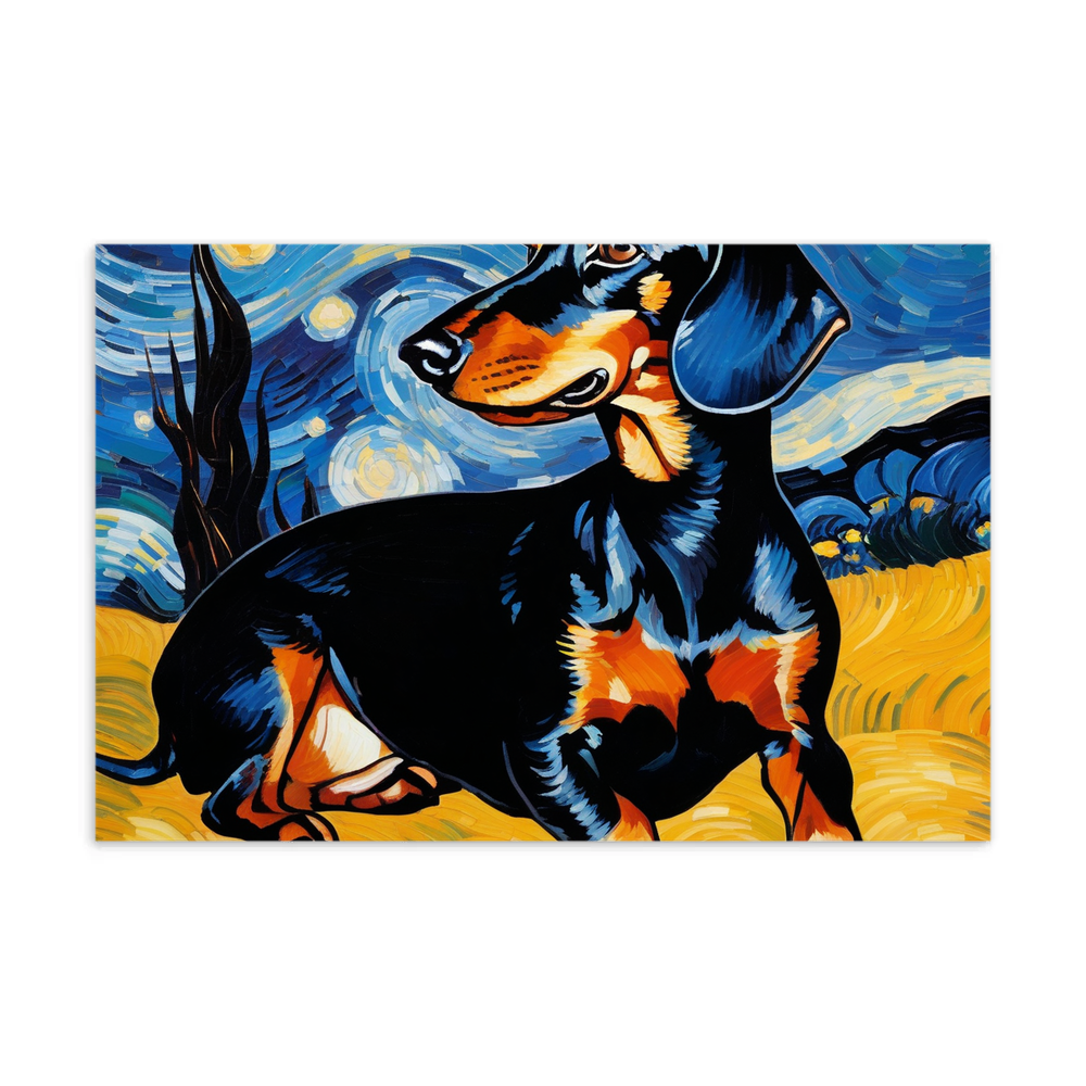 PugMug Custom Black Dachshund Postcard