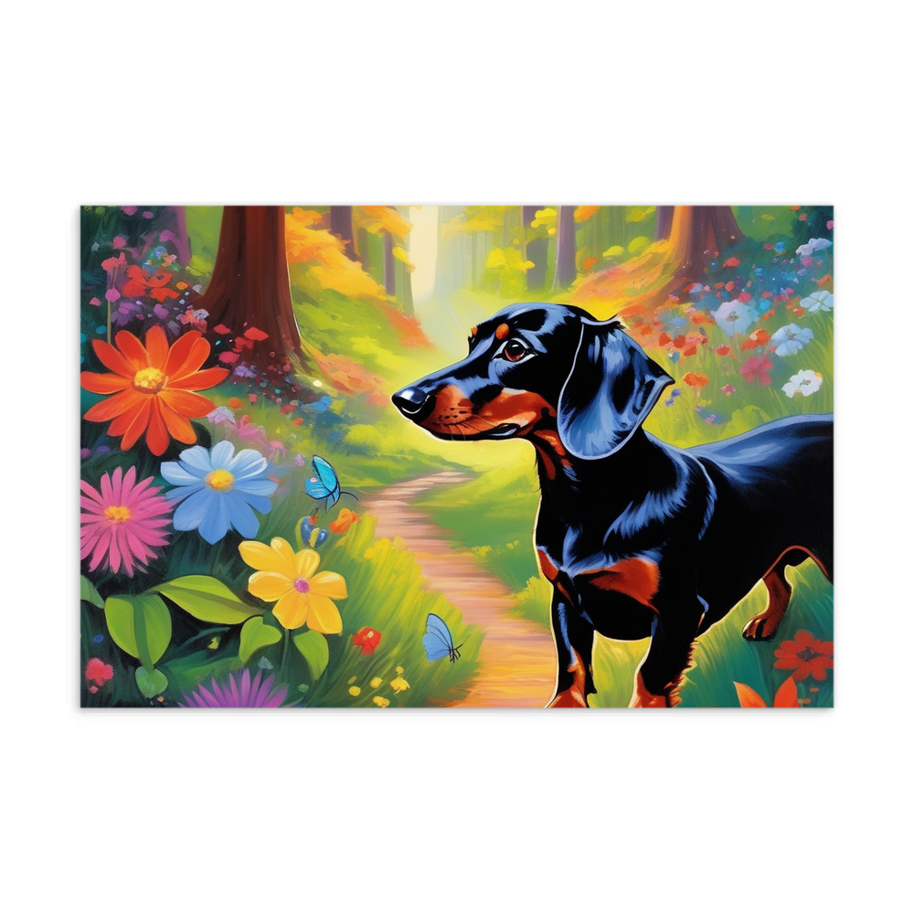 PugMug Custom Black Dachshund Postcard