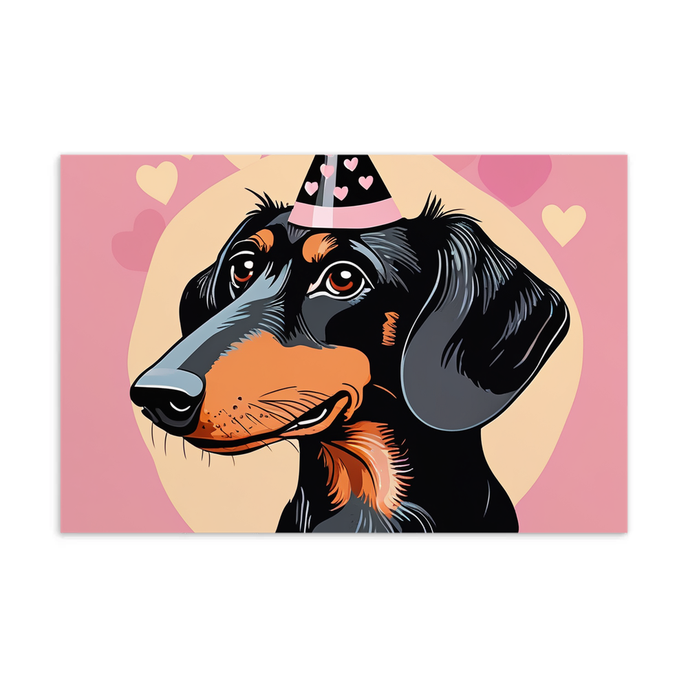 PugMug Custom Black Dachshund Postcard
