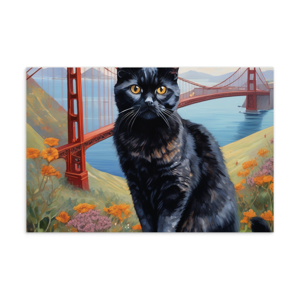 PugMug Custom Black Scottish Fold Cat Postcard