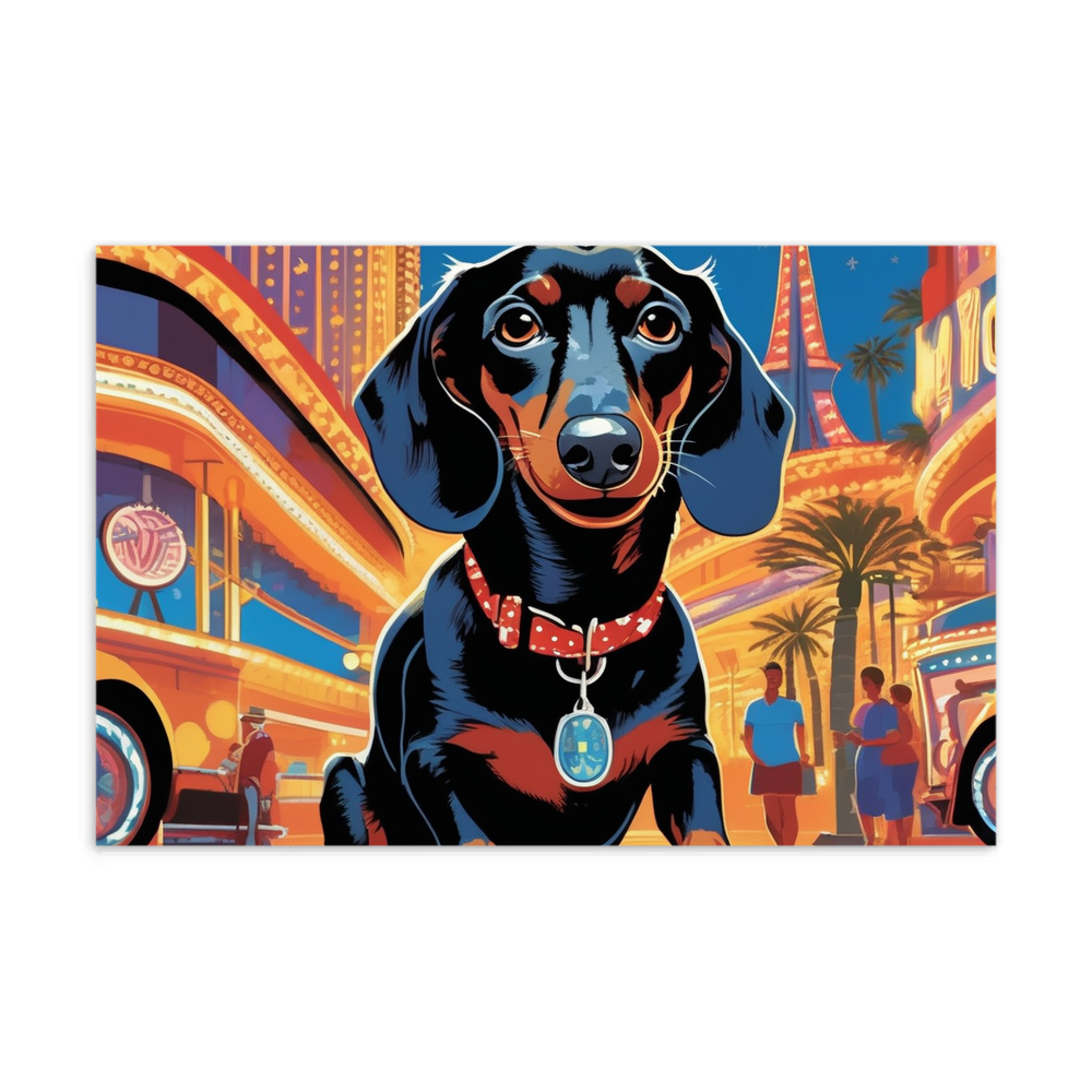 PugMug Custom Black Dachshund Postcard