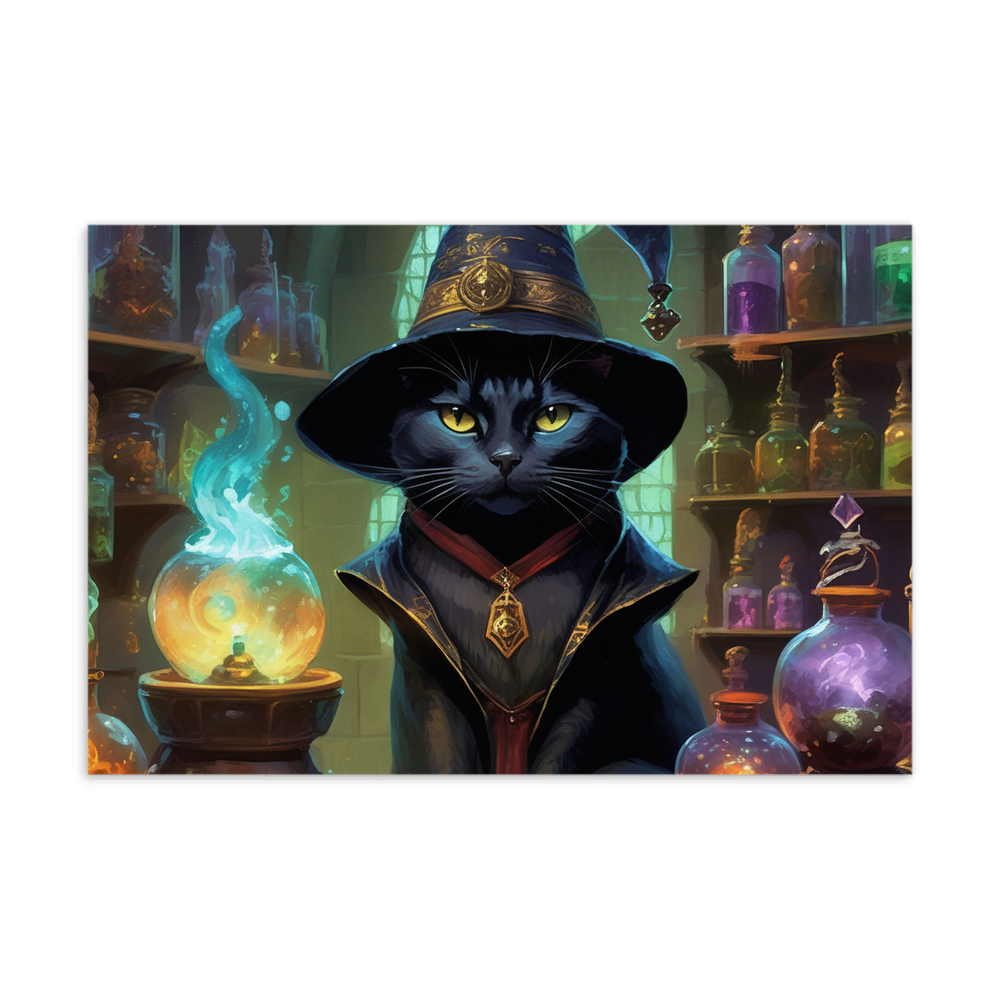 PugMug Custom Black American Shorthair Cat Postcard