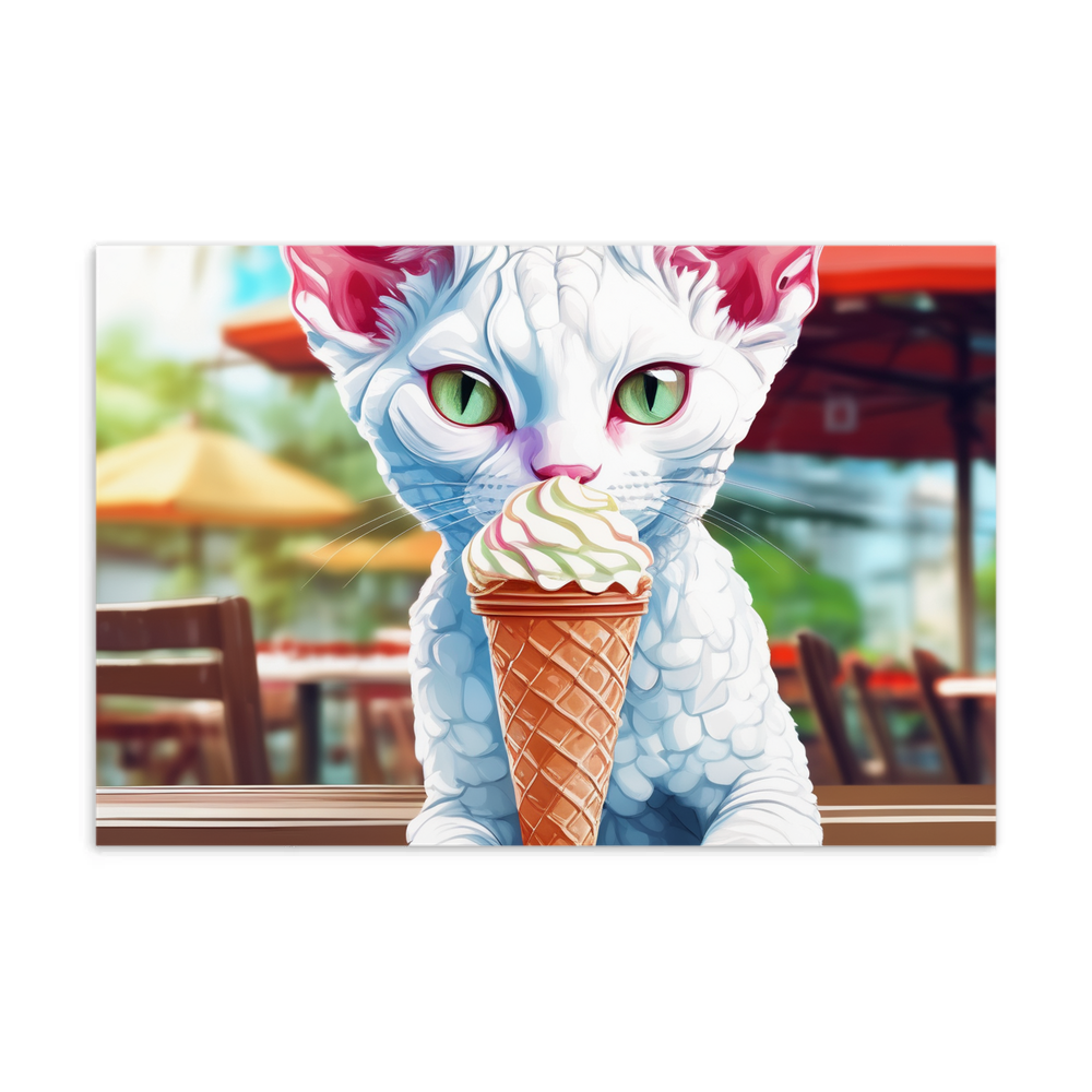 PugMug Custom White Devon Rex Cat Postcard