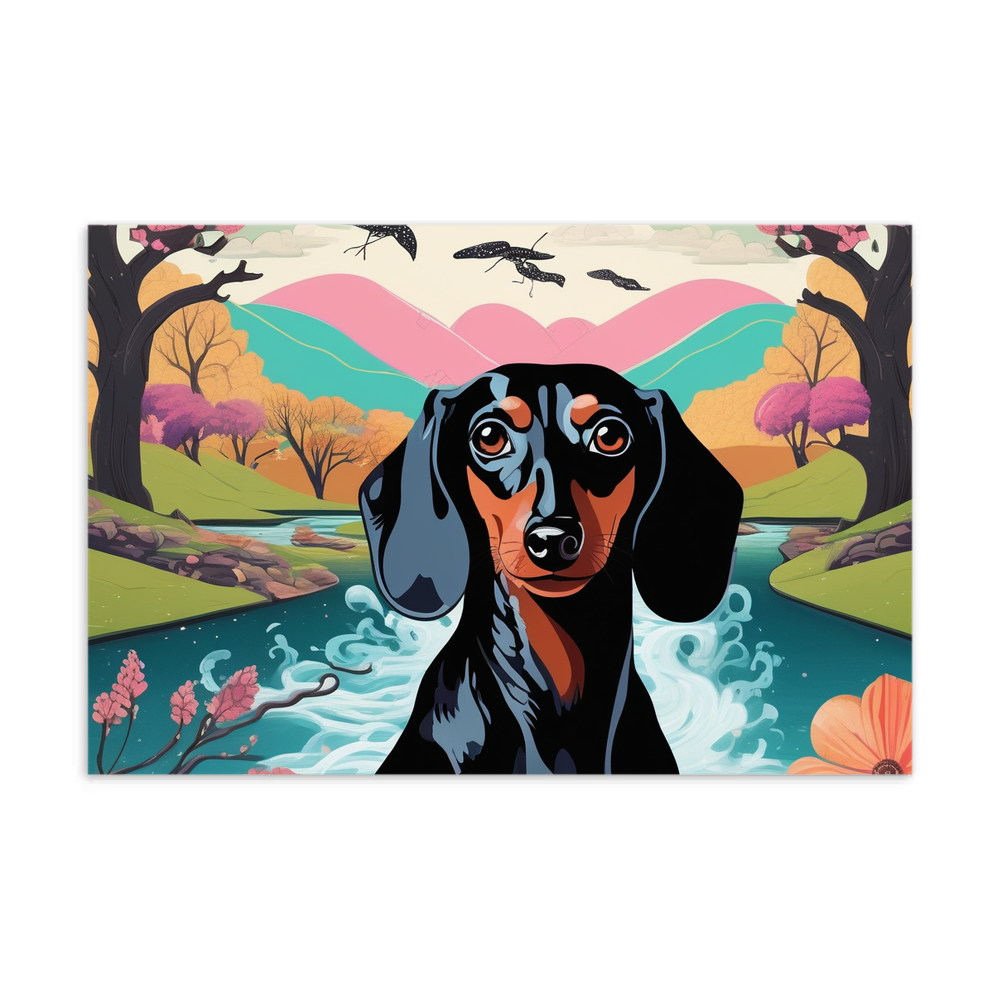 PugMug Custom Black Dachshund Postcard