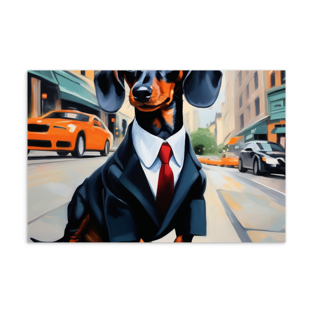 PugMug Custom Black Dachshund Postcard