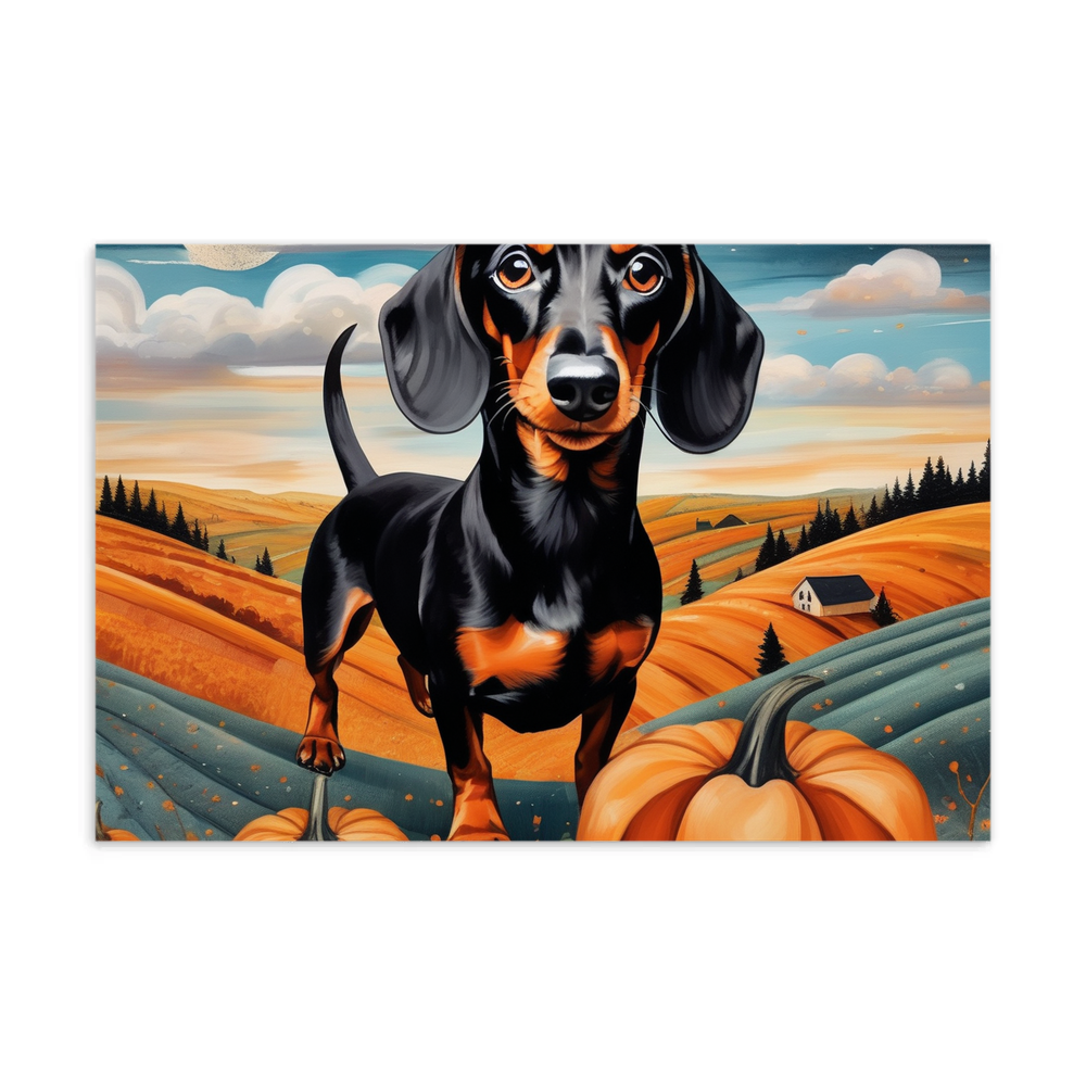 PugMug Custom Black Dachshund Postcard
