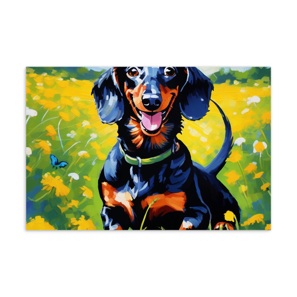 PugMug Custom Black Dachshund Postcard