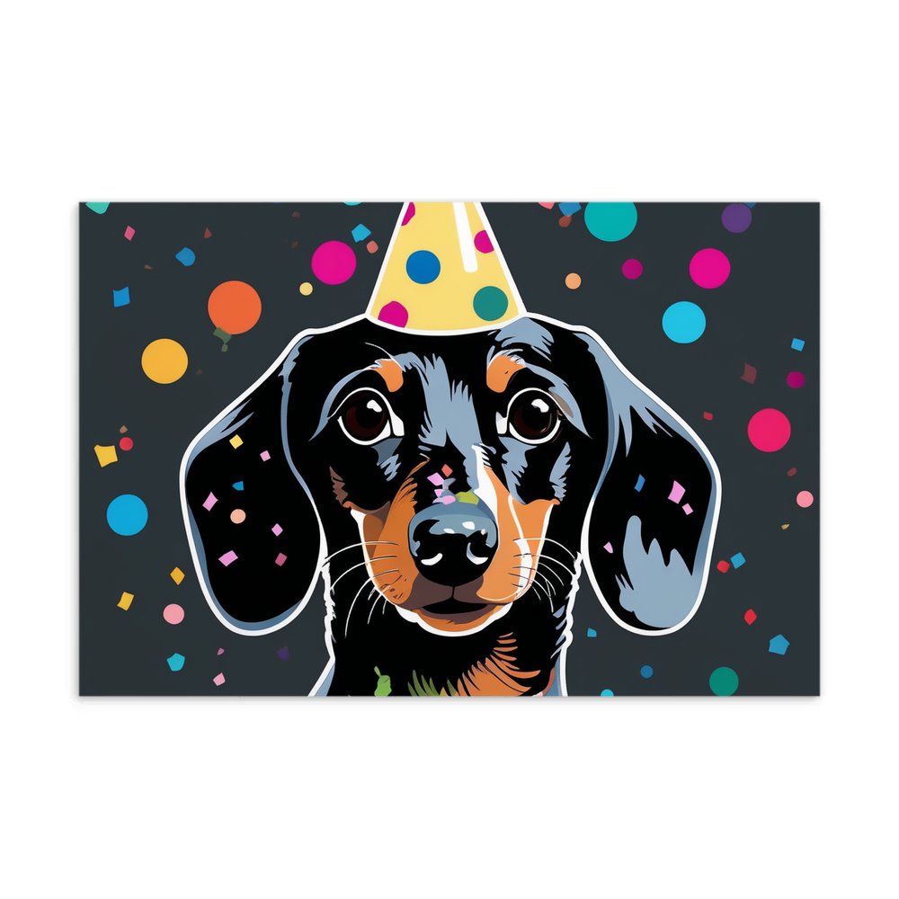 PugMug Custom Black Dachshund Postcard