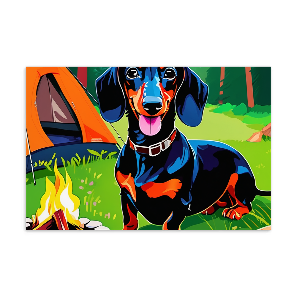 PugMug Custom Black Dachshund Postcard