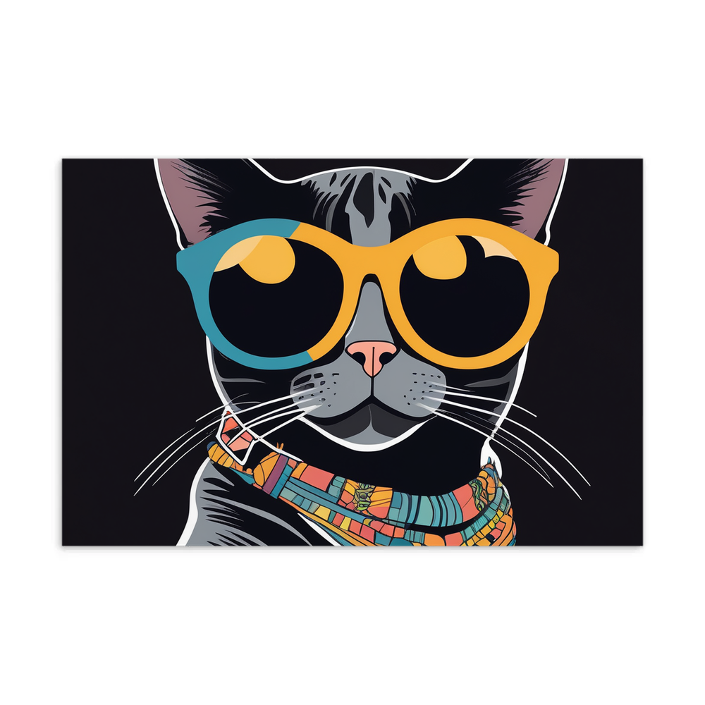 PugMug Custom Black American Shorthair Cat Postcard