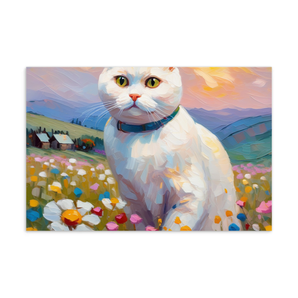 PugMug Custom White Scottish Fold Cat Postcard