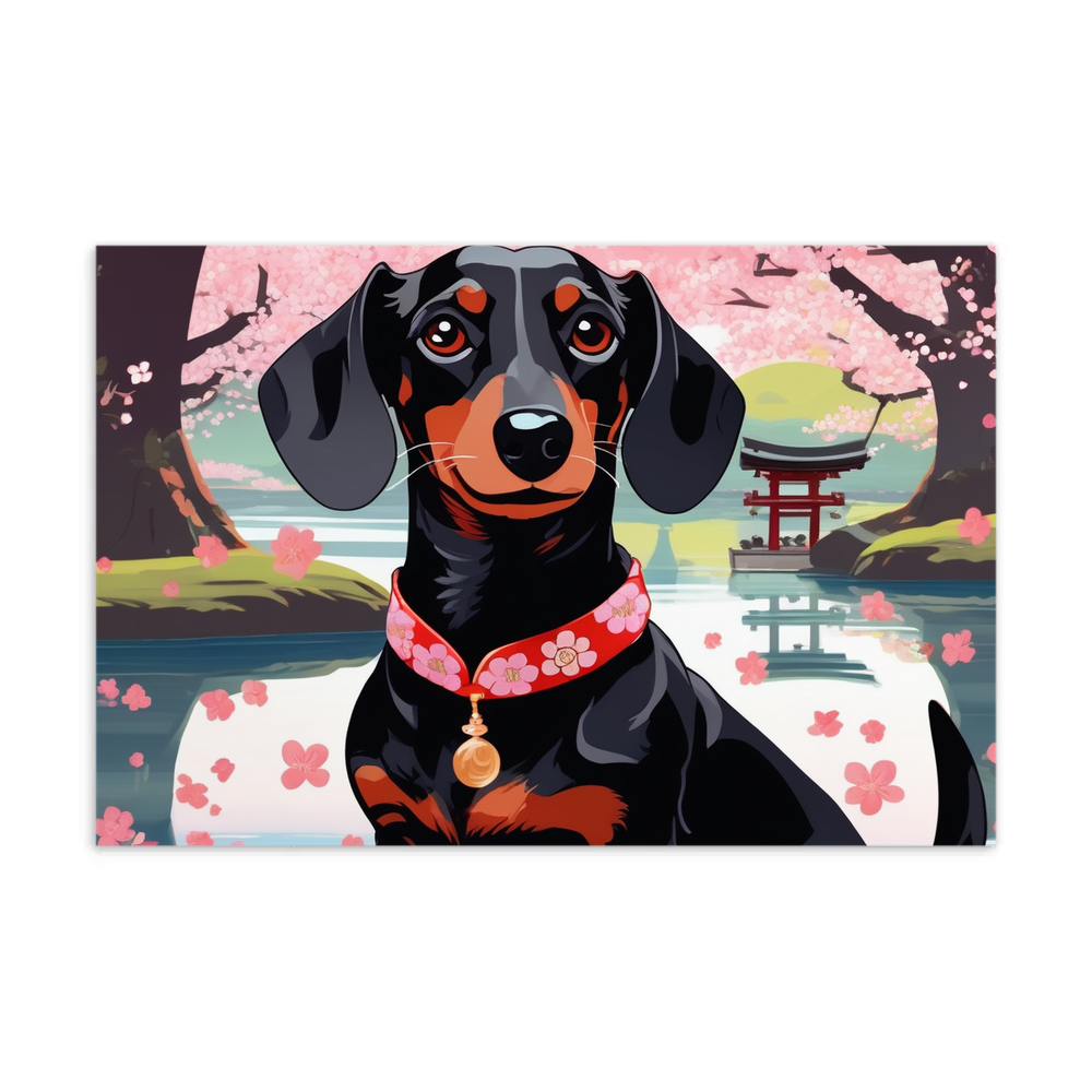PugMug Custom Black Dachshund Postcard