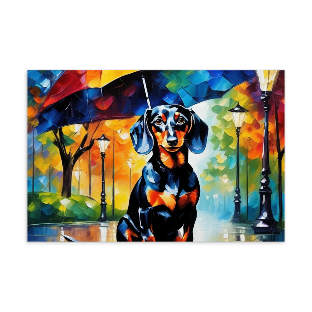 PugMug Custom Black Dachshund Postcard