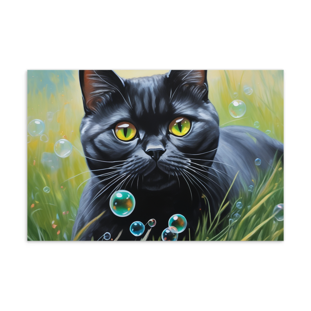 PugMug Custom Black British Shorthair Cat Postcard