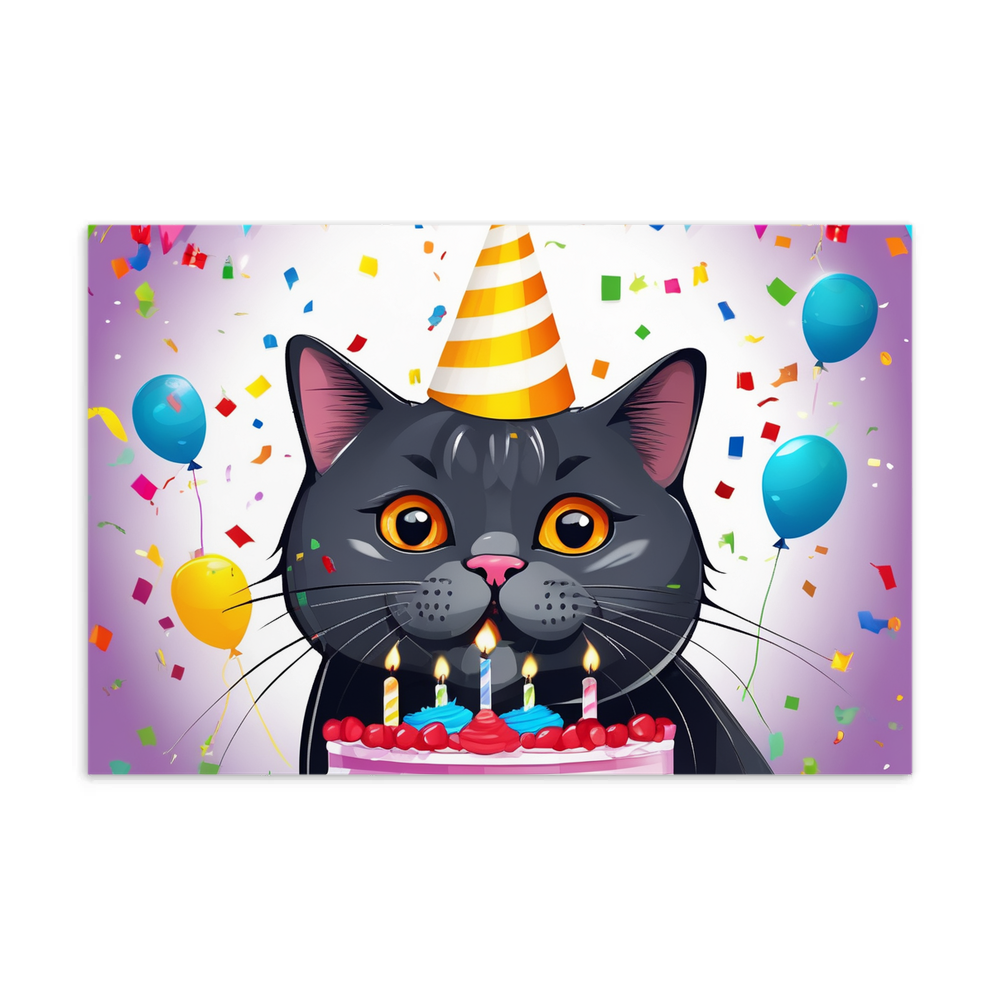 PugMug Custom Black British Shorthair Cat Postcard