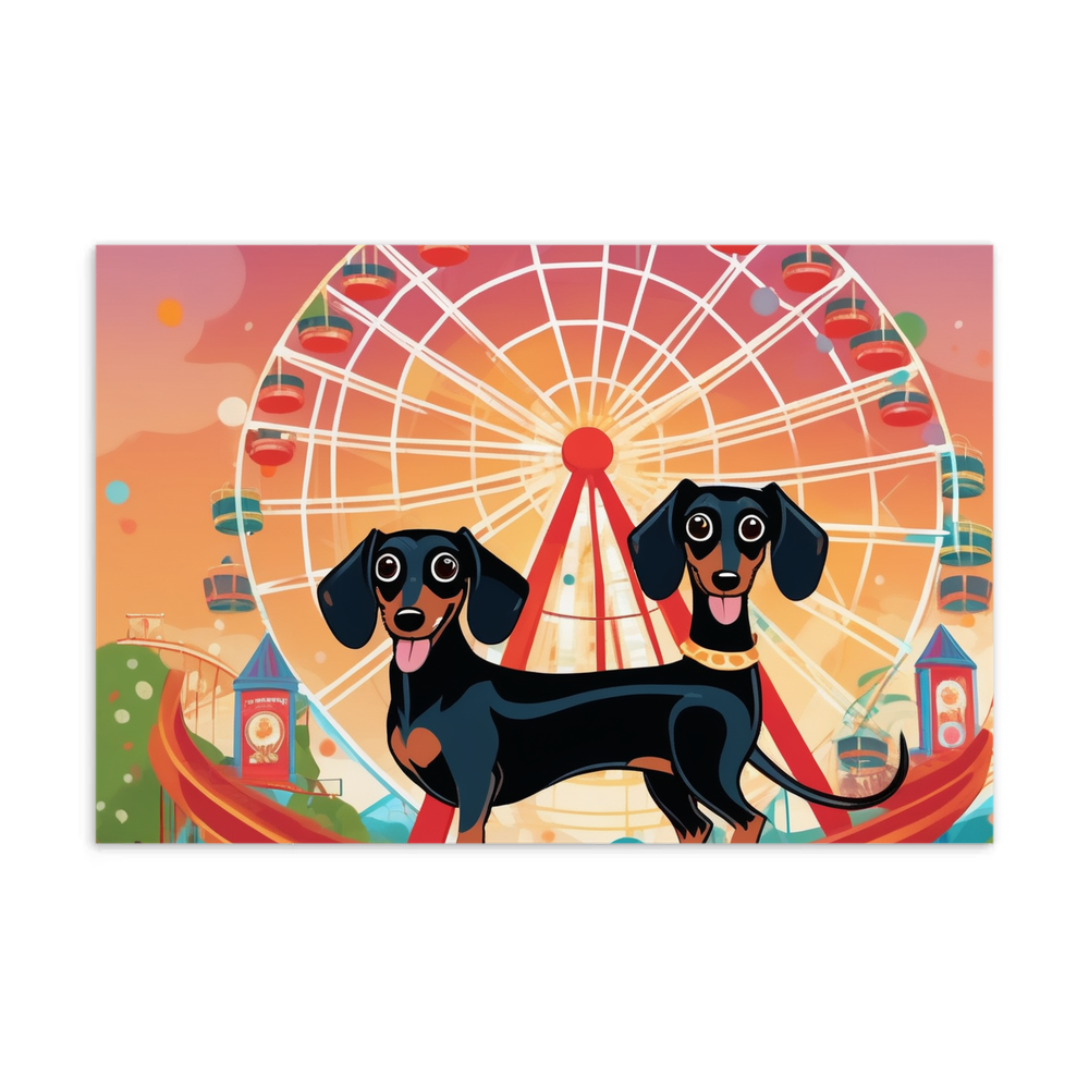 PugMug Custom Black Dachshund Postcard