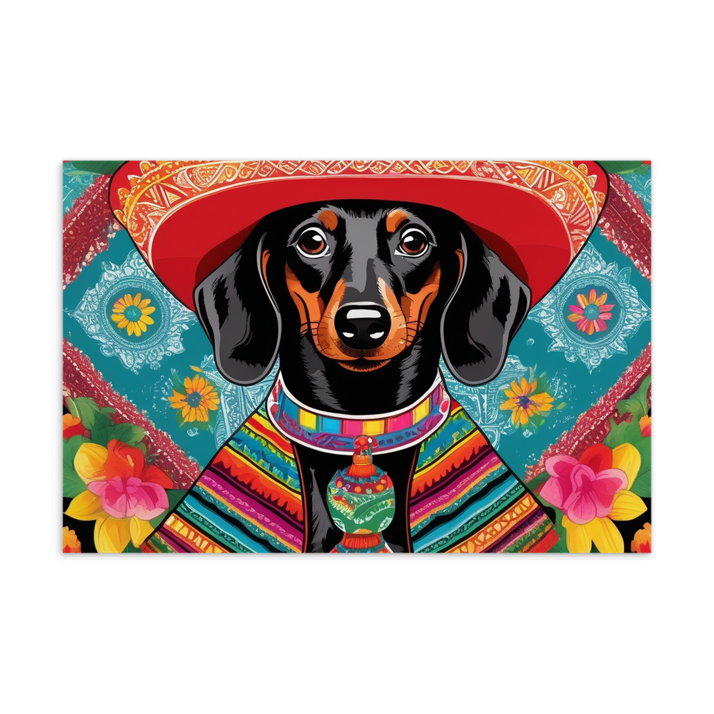 PugMug Custom Black Dachshund Postcard