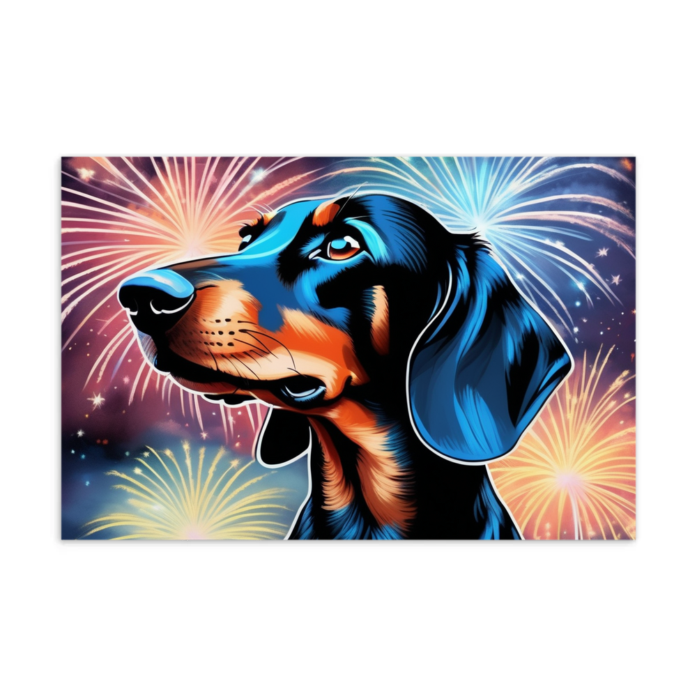 PugMug Custom Black Dachshund Postcard