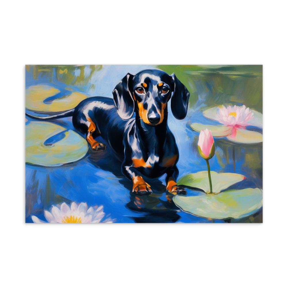 PugMug Custom Black Dachshund Postcard