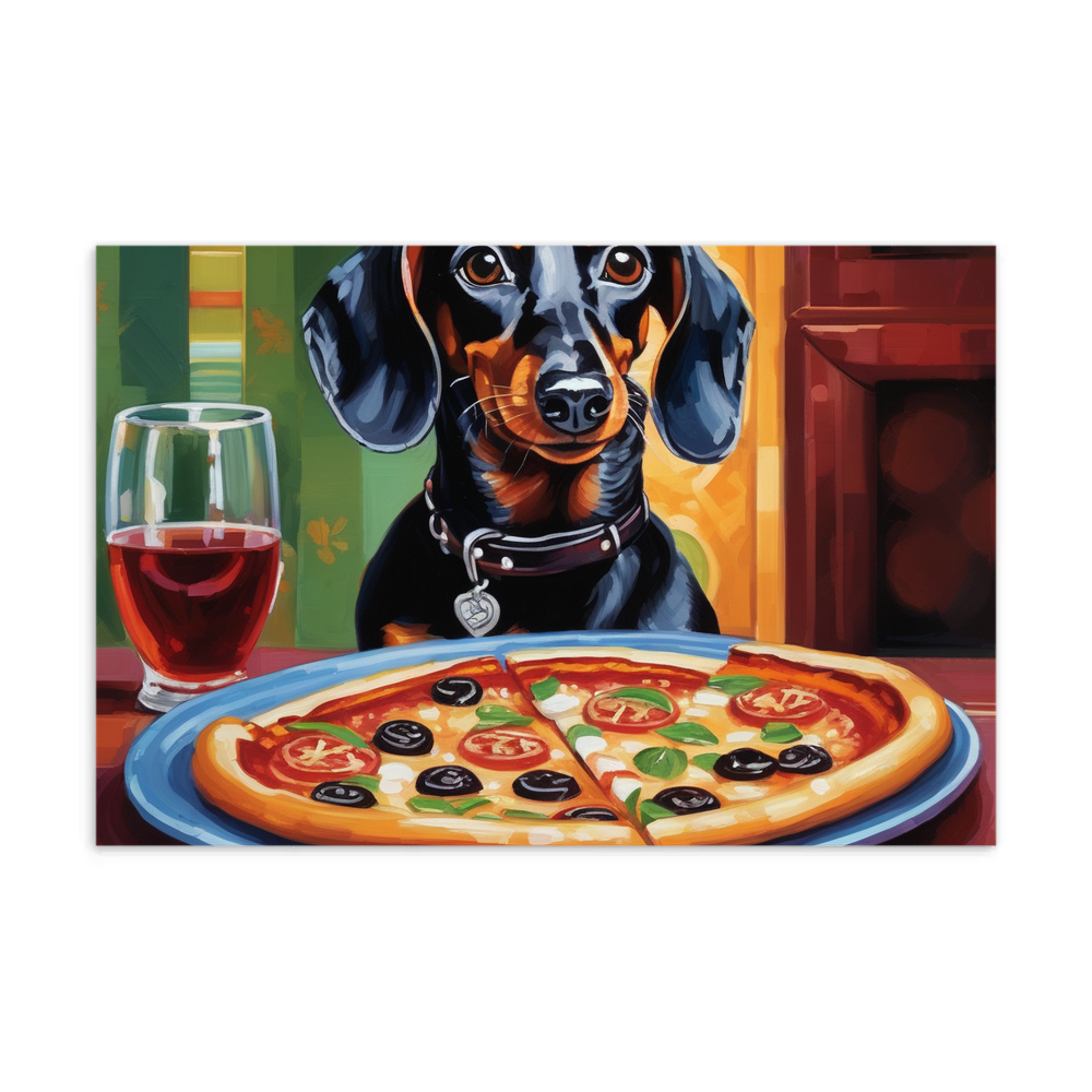 PugMug Custom Black Dachshund Postcard