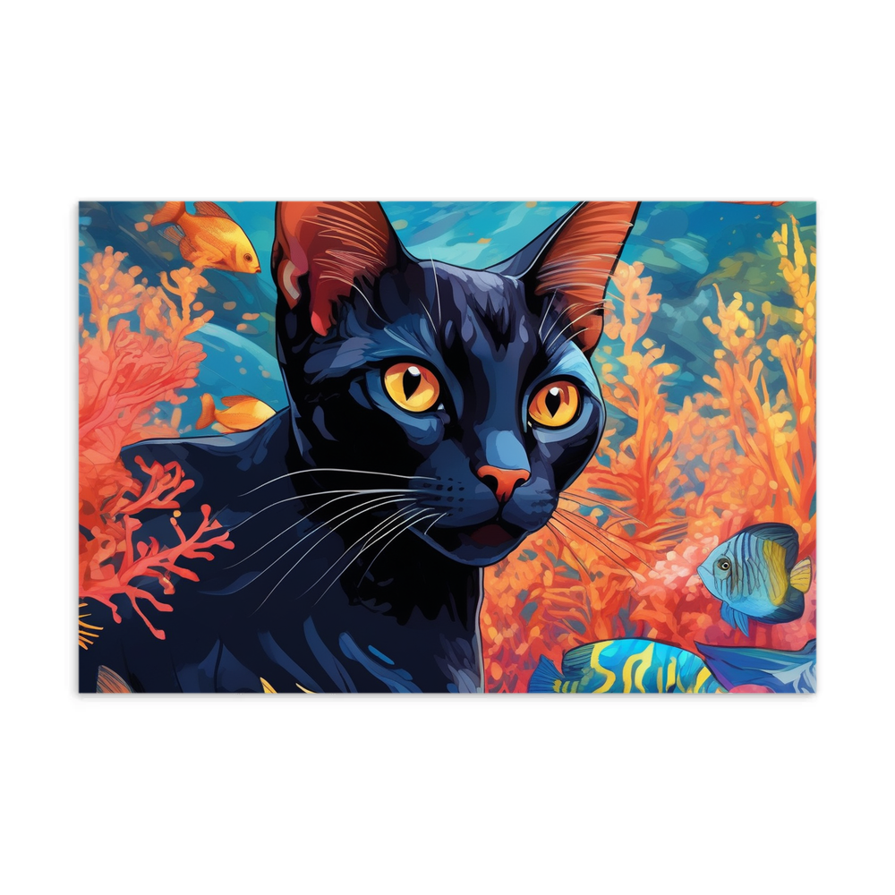 PugMug Custom Black Abyssinian Cat Postcard