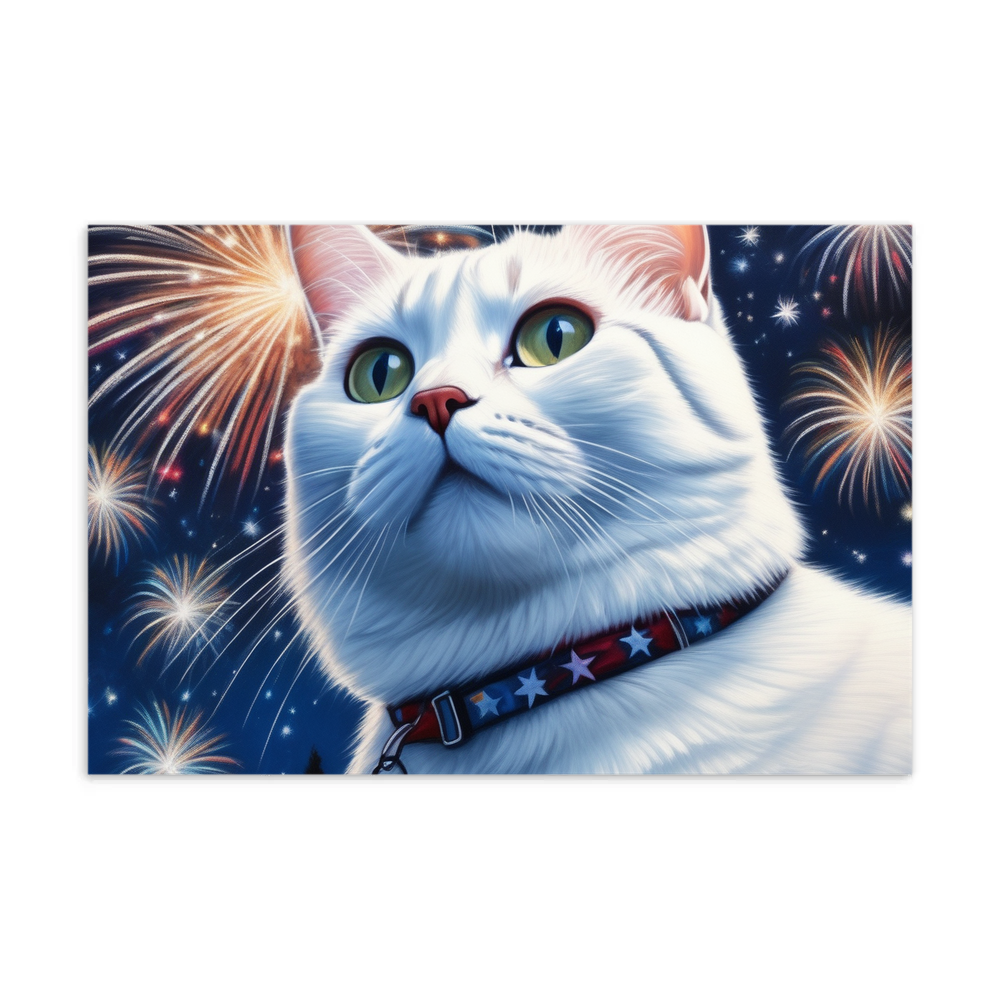 PugMug Custom White American Shorthair Cat Postcard