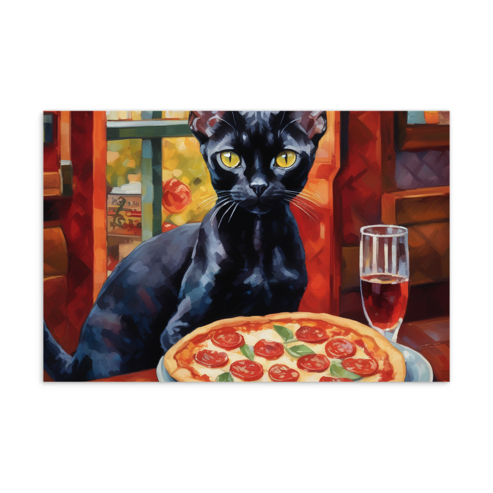 PugMug Custom Black Devon Rex Cat Postcard