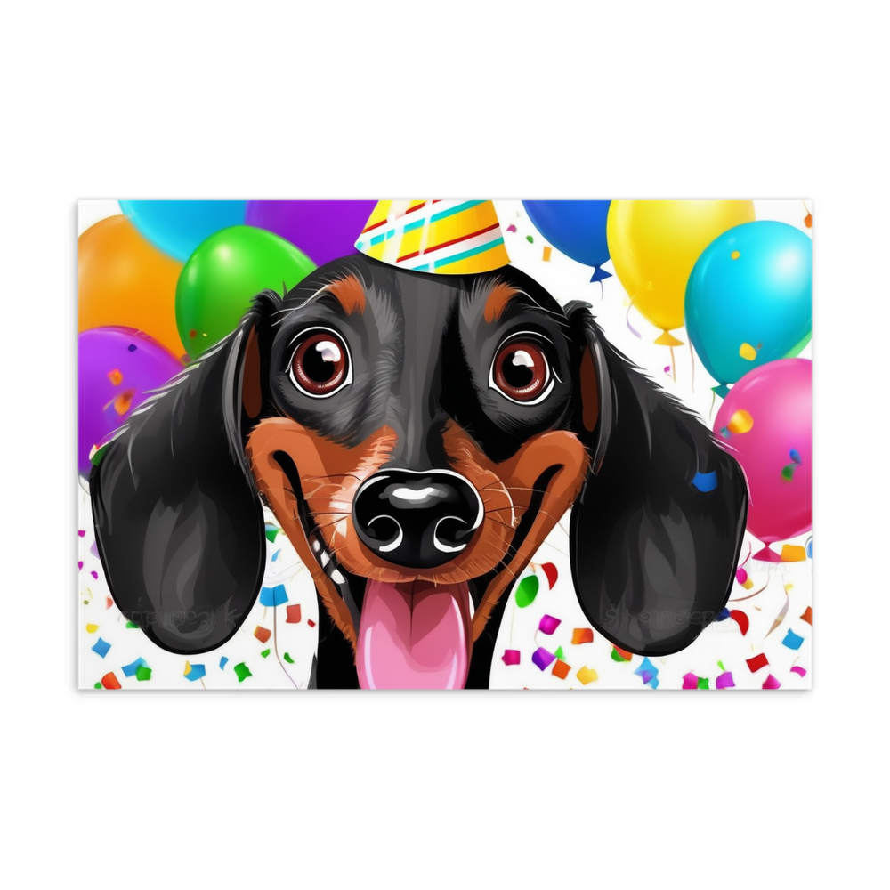 PugMug Custom Black Dachshund Postcard