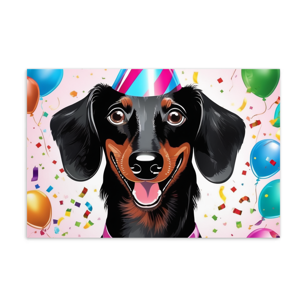 PugMug Custom Black Dachshund Postcard