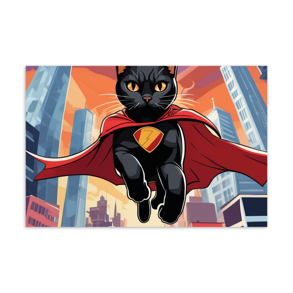 PugMug Custom Black American Shorthair Cat Postcard