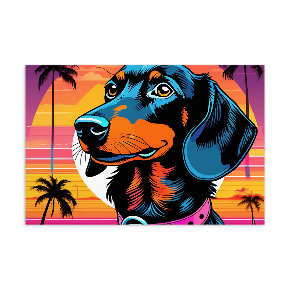 PugMug Custom Black Dachshund Postcard