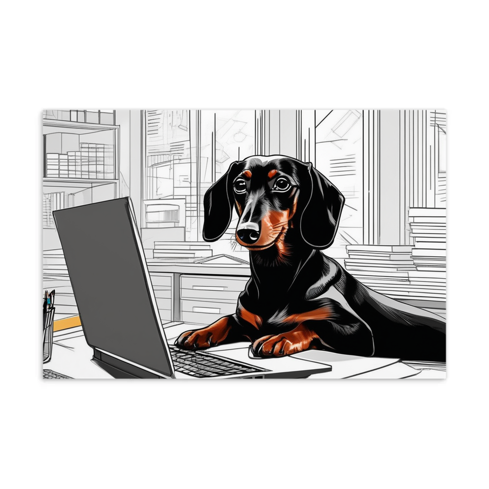 PugMug Custom Black Dachshund Postcard