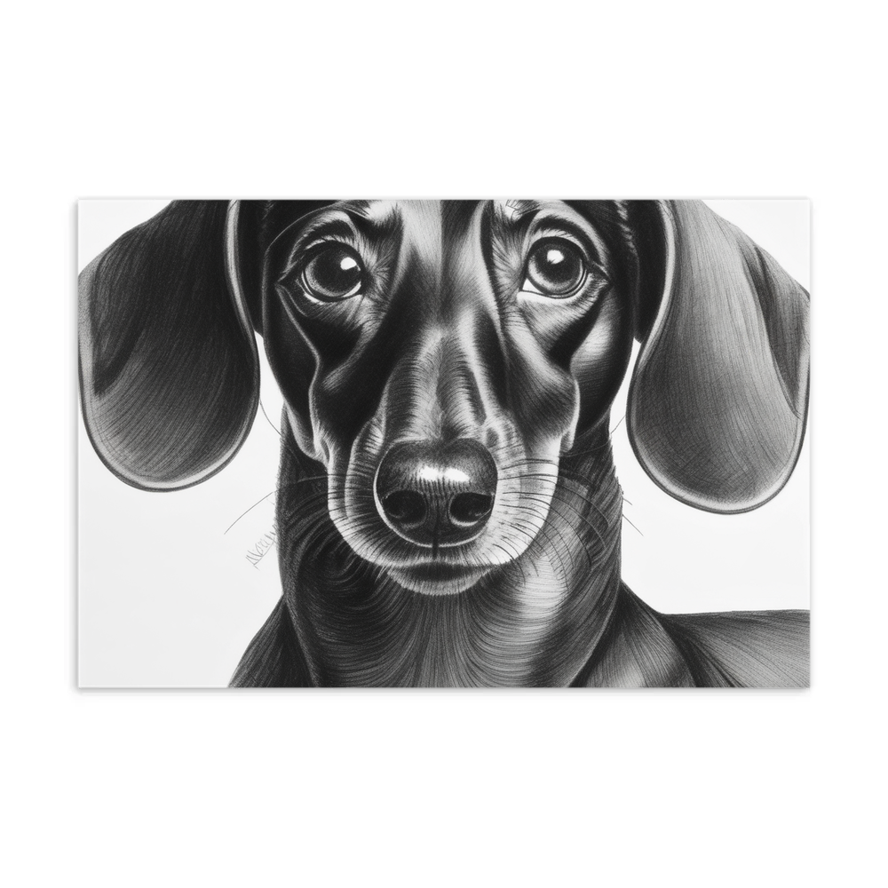 PugMug Custom Black Dachshund Postcard