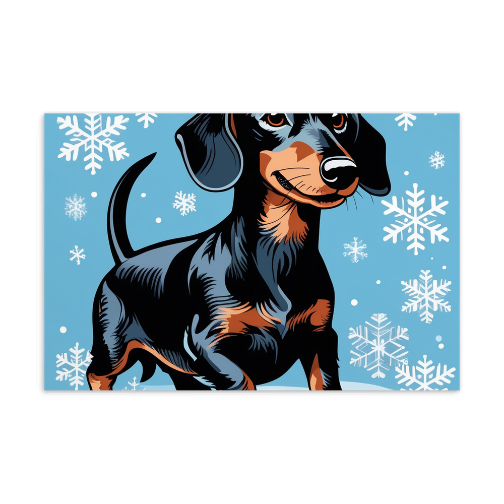 PugMug Custom Black Dachshund Postcard